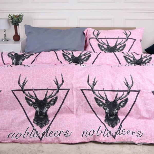 Фото - Комплект постельного белья MirSon Бязь Ranforce Elite 17-0516 Noble deers pink (2200004682099)